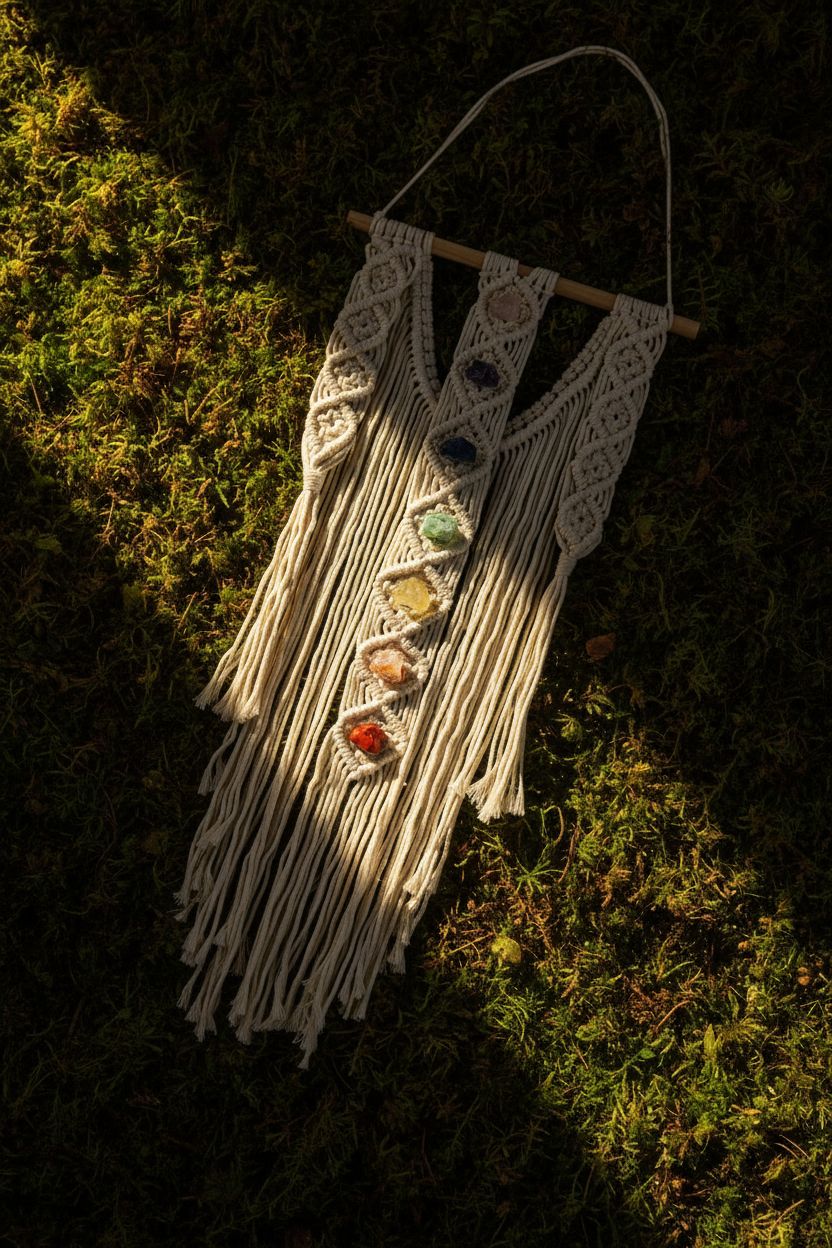 Macrame su kristalais