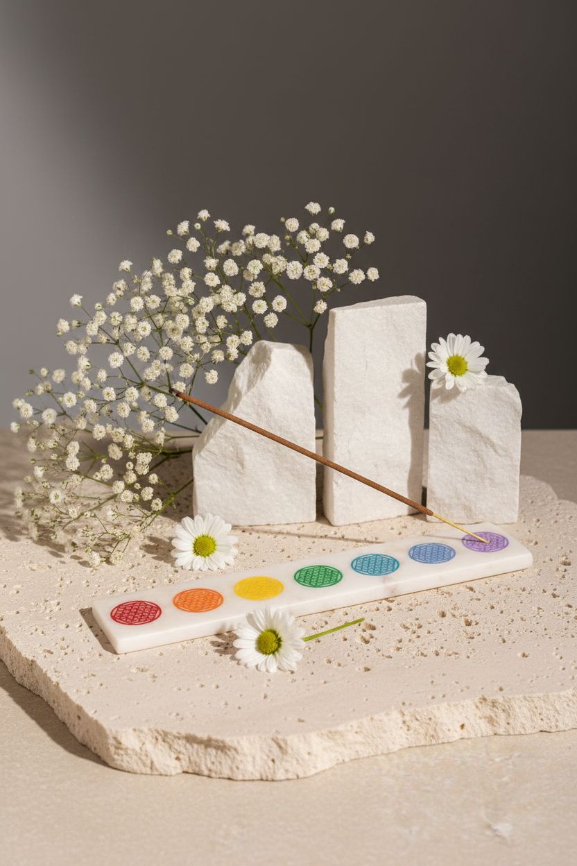 Smilkalinė "Gyvybės gėlė 7 chakrų spalvos"