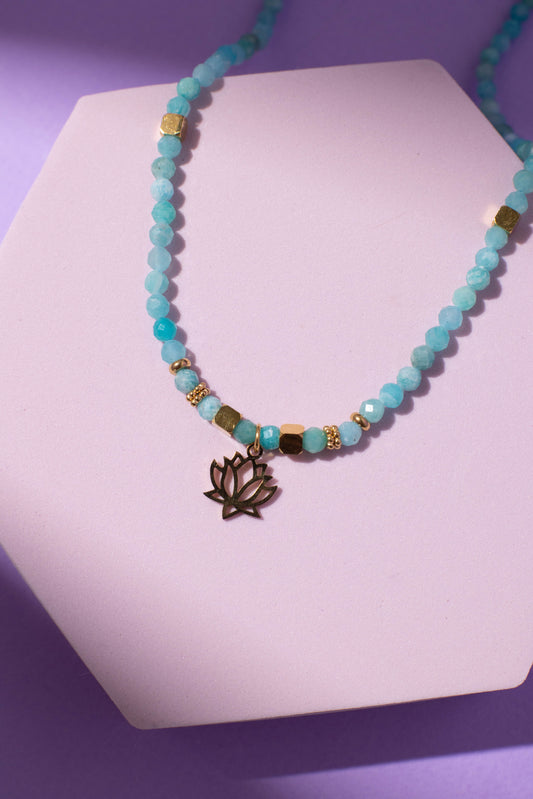 NAUJIENA! Kaklo papuošalas su amazonitu (34 cm)